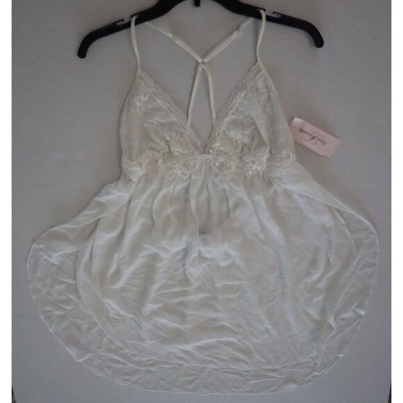 Linea Donatella Womens Sz L Ivory Juliet Lace-Trimmed Chemise Lingerie Nightgown - Picture 8 of 13